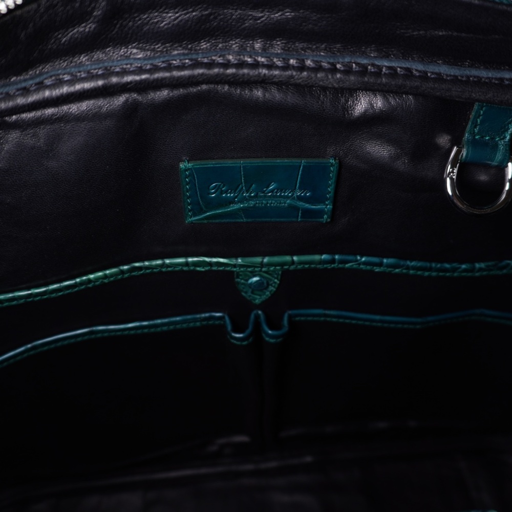 Ralph Lauren Purple Label Alligator Briefcase Emerald OS Brand New - Picture 9 of 16
